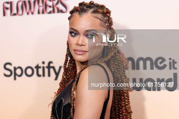 Andra Day arrives at the 3rd Annual Femme It Forward 'Give Her FlowHERS' Awards Gala 2024 held at The Beverly Hilton Hotel on November 8, 20...