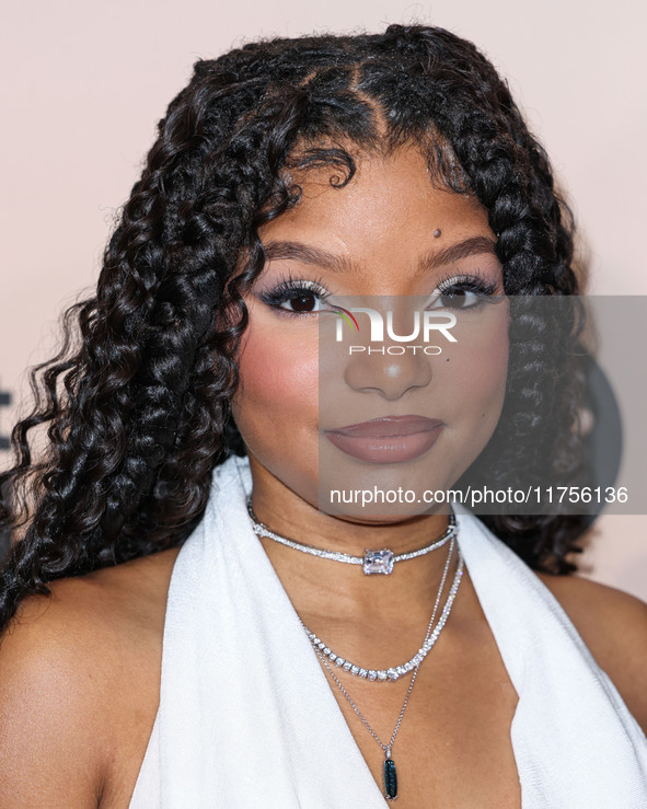 Halle Bailey arrives at the 3rd Annual Femme It Forward 'Give Her FlowHERS' Awards Gala 2024 held at The Beverly Hilton Hotel on November 8,...