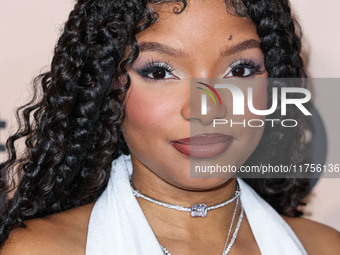 Halle Bailey arrives at the 3rd Annual Femme It Forward 'Give Her FlowHERS' Awards Gala 2024 held at The Beverly Hilton Hotel on November 8,...