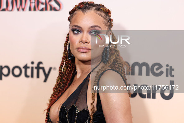 Andra Day arrives at the 3rd Annual Femme It Forward 'Give Her FlowHERS' Awards Gala 2024 held at The Beverly Hilton Hotel on November 8, 20...