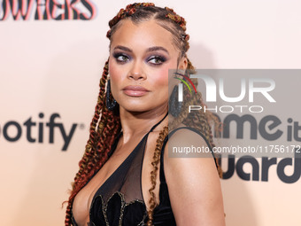 Andra Day arrives at the 3rd Annual Femme It Forward 'Give Her FlowHERS' Awards Gala 2024 held at The Beverly Hilton Hotel on November 8, 20...