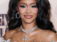 Saweetie (Diamonte Quiava Valentin Harper) arrives at the 3rd Annual Femme It Forward 'Give Her FlowHERS' Awards Gala 2024 held at The Bever...