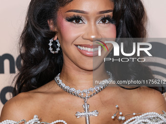 Saweetie (Diamonte Quiava Valentin Harper) arrives at the 3rd Annual Femme It Forward 'Give Her FlowHERS' Awards Gala 2024 held at The Bever...