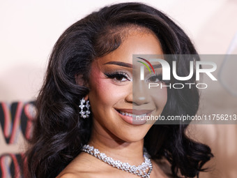 Saweetie (Diamonte Quiava Valentin Harper) arrives at the 3rd Annual Femme It Forward 'Give Her FlowHERS' Awards Gala 2024 held at The Bever...