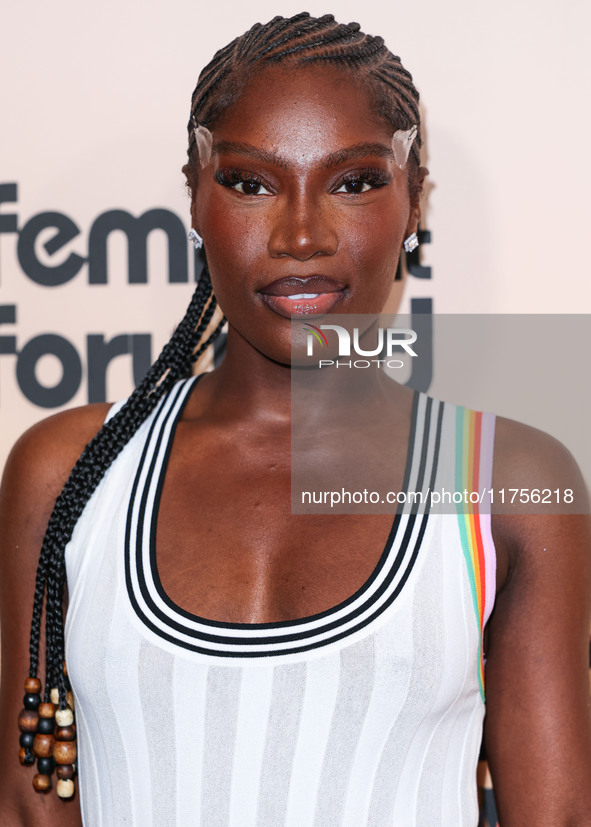 Doechii (Jaylah Ji'mya Hickmon) arrives at the 3rd Annual Femme It Forward 'Give Her FlowHERS' Awards Gala 2024 held at The Beverly Hilton H...