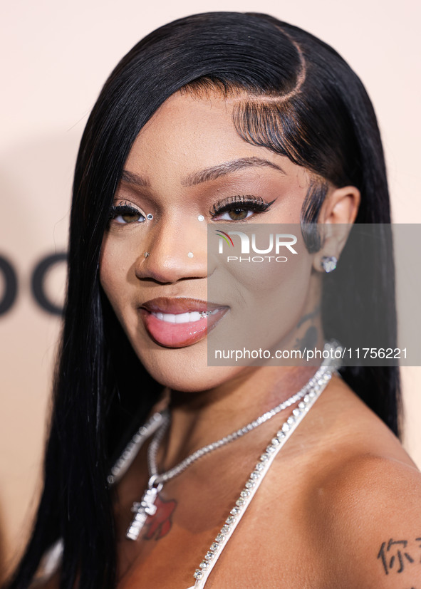 GloRilla (Gloria Hallelujah Woods) arrives at the 3rd Annual Femme It Forward 'Give Her FlowHERS' Awards Gala 2024 held at The Beverly Hilto...