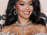 Saweetie (Diamonte Quiava Valentin Harper) arrives at the 3rd Annual Femme It Forward 'Give Her FlowHERS' Awards Gala 2024 held at The Bever...