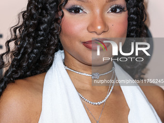 Halle Bailey arrives at the 3rd Annual Femme It Forward 'Give Her FlowHERS' Awards Gala 2024 held at The Beverly Hilton Hotel on November 8,...