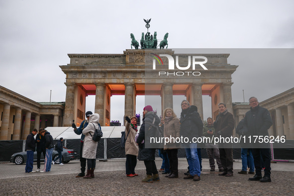 Brandenburg Gate a day ahead of the 35th anniversary of the fall of the Berlin Wall. Berlin, Germany on 8 November, 2024. 