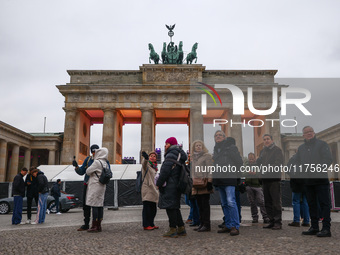 Brandenburg Gate a day ahead of the 35th anniversary of the fall of the Berlin Wall. Berlin, Germany on 8 November, 2024. (