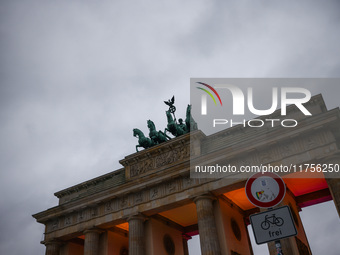 Brandenburg Gate a day ahead of the 35th anniversary of the fall of the Berlin Wall. Berlin, Germany on 8 November, 2024. (