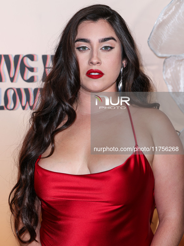 Lauren Jauregui arrives at the 3rd Annual Femme It Forward 'Give Her FlowHERS' Awards Gala 2024 held at The Beverly Hilton Hotel on November...