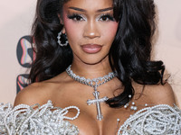 Saweetie (Diamonte Quiava Valentin Harper) arrives at the 3rd Annual Femme It Forward 'Give Her FlowHERS' Awards Gala 2024 held at The Bever...