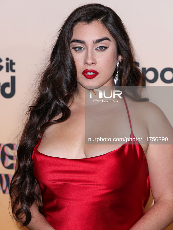 Lauren Jauregui arrives at the 3rd Annual Femme It Forward 'Give Her FlowHERS' Awards Gala 2024 held at The Beverly Hilton Hotel on November...