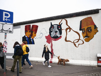  People visit East Side Gallery a day ahead of the 35th anniversary of the fall of the Berlin Wall. Berlin, Germany on 8 November, 2024. (