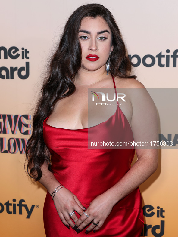 Lauren Jauregui arrives at the 3rd Annual Femme It Forward 'Give Her FlowHERS' Awards Gala 2024 held at The Beverly Hilton Hotel on November...