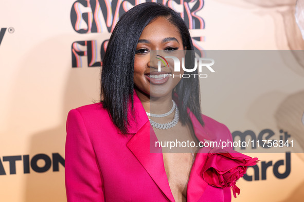 Nija Charles arrives at the 3rd Annual Femme It Forward 'Give Her FlowHERS' Awards Gala 2024 held at The Beverly Hilton Hotel on November 8,...