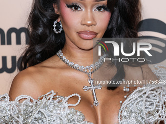 Saweetie (Diamonte Quiava Valentin Harper) arrives at the 3rd Annual Femme It Forward 'Give Her FlowHERS' Awards Gala 2024 held at The Bever...