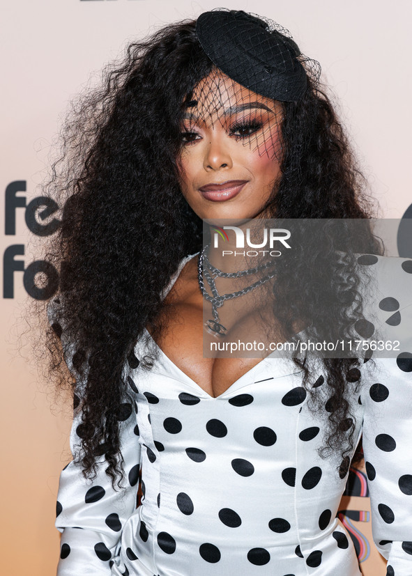 Lady London (Zaire Miylaun Stewart) arrives at the 3rd Annual Femme It Forward 'Give Her FlowHERS' Awards Gala 2024 held at The Beverly Hilt...