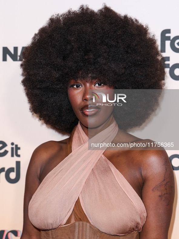 Tanerelle arrives at the 3rd Annual Femme It Forward 'Give Her FlowHERS' Awards Gala 2024 held at The Beverly Hilton Hotel on November 8, 20...