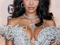 Saweetie (Diamonte Quiava Valentin Harper) arrives at the 3rd Annual Femme It Forward 'Give Her FlowHERS' Awards Gala 2024 held at The Bever...