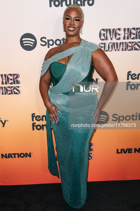 Zyah Belle arrives at the 3rd Annual Femme It Forward 'Give Her FlowHERS' Awards Gala 2024 held at The Beverly Hilton Hotel on November 8, 2...