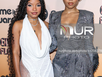 Halle Bailey and sister Chloe Bailey arrive at the 3rd Annual Femme It Forward 'Give Her FlowHERS' Awards Gala 2024 held at The Beverly Hilt...