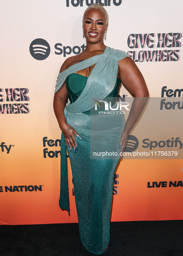 Zyah Belle arrives at the 3rd Annual Femme It Forward 'Give Her FlowHERS' Awards Gala 2024 held at The Beverly Hilton Hotel on November 8, 2...