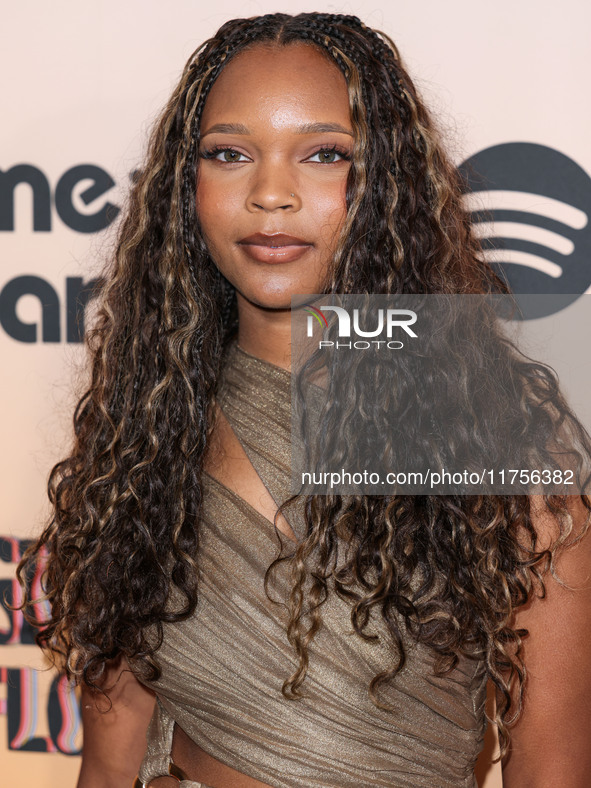 Amaria arrives at the 3rd Annual Femme It Forward 'Give Her FlowHERS' Awards Gala 2024 held at The Beverly Hilton Hotel on November 8, 2024...