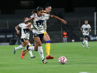 Aerial Chavarin, number 20 of Pumas Femenil, dribbles the ball during the quarterfinals, first leg match of the Apertura 2024 of the Liga BB...