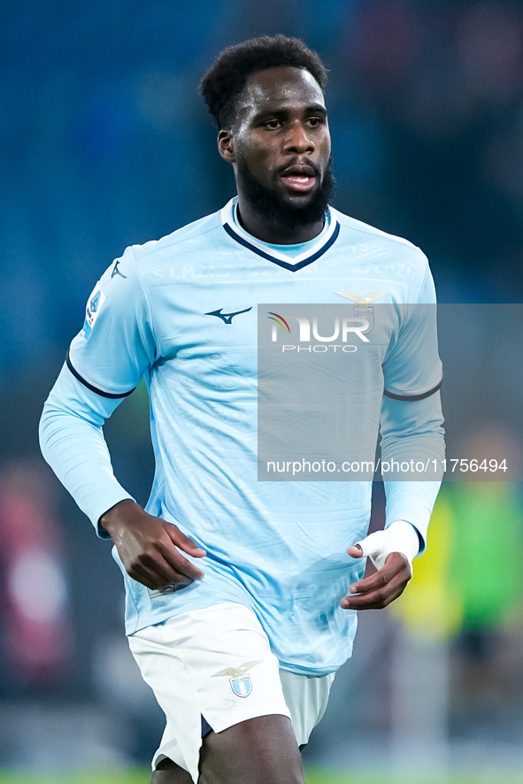 Boulaye Dia of SS Lazio looks on during the Serie A Enilive match between SS Lazio and Cagliari Calcio at Stadio Olimpico on November 4, 202...