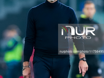 Marco Baroni head coach of SS Lazio looks on during the Serie A Enilive match between SS Lazio and Cagliari Calcio at Stadio Olimpico on Nov...