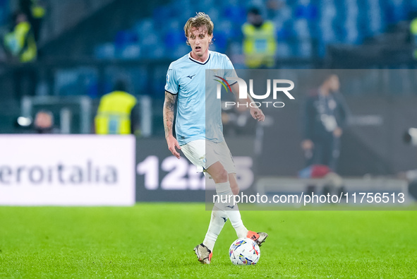 Nicolo' Rovella of SS Lazio during the Serie A Enilive match between SS Lazio and Cagliari Calcio at Stadio Olimpico on November 4, 2024 in...