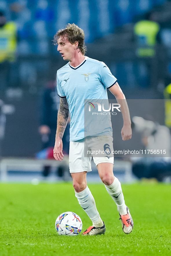 Nicolo' Rovella of SS Lazio during the Serie A Enilive match between SS Lazio and Cagliari Calcio at Stadio Olimpico on November 4, 2024 in...