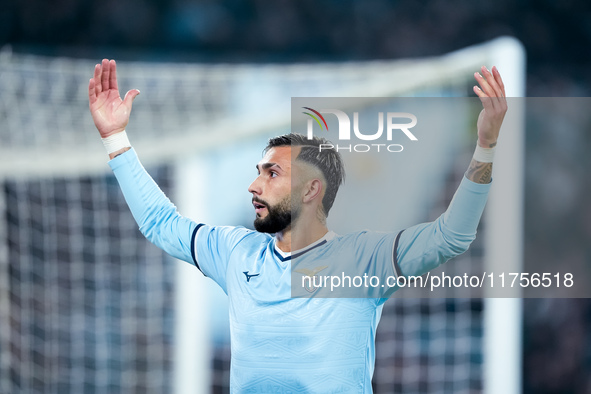 Taty Castellanos of SS Lazio gestures during the Serie A Enilive match between SS Lazio and Cagliari Calcio at Stadio Olimpico on November 4...