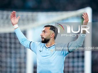 Taty Castellanos of SS Lazio gestures during the Serie A Enilive match between SS Lazio and Cagliari Calcio at Stadio Olimpico on November 4...