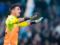 Simone Scuffet of Cagliari Calcio gestures during the Serie A Enilive match between SS Lazio and Cagliari Calcio at Stadio Olimpico on Novem...