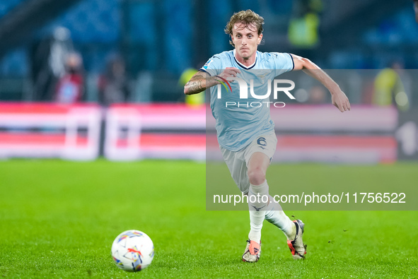 Nicolo' Rovella of SS Lazio during the Serie A Enilive match between SS Lazio and Cagliari Calcio at Stadio Olimpico on November 4, 2024 in...