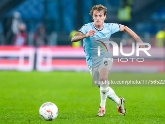 Nicolo' Rovella of SS Lazio during the Serie A Enilive match between SS Lazio and Cagliari Calcio at Stadio Olimpico on November 4, 2024 in...