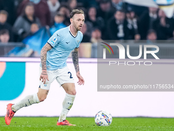 Manuel Lazzari of SS Lazio during the Serie A Enilive match between SS Lazio and Cagliari Calcio at Stadio Olimpico on November 4, 2024 in R...