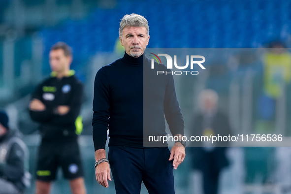 Marco Baroni head coach of SS Lazio looks on during the Serie A Enilive match between SS Lazio and Cagliari Calcio at Stadio Olimpico on Nov...