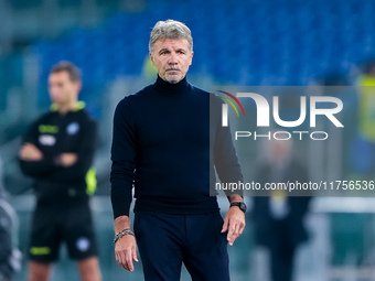 Marco Baroni head coach of SS Lazio looks on during the Serie A Enilive match between SS Lazio and Cagliari Calcio at Stadio Olimpico on Nov...