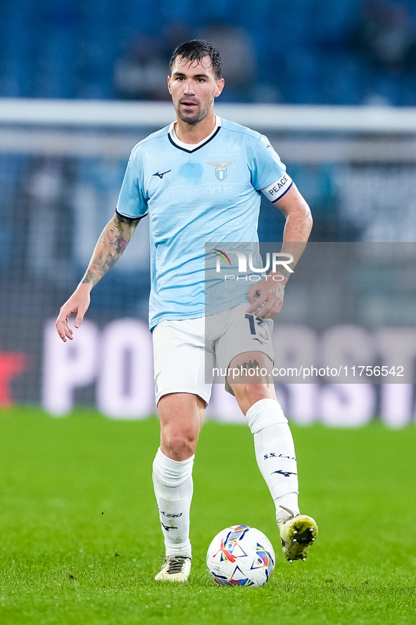 Alessio Romagnoli of SS Lazio during the Serie A Enilive match between SS Lazio and Cagliari Calcio at Stadio Olimpico on November 4, 2024 i...