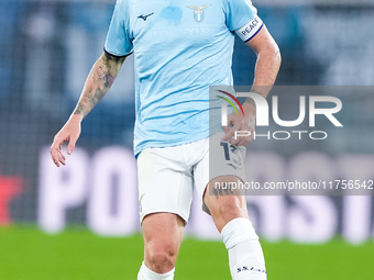 Alessio Romagnoli of SS Lazio during the Serie A Enilive match between SS Lazio and Cagliari Calcio at Stadio Olimpico on November 4, 2024 i...