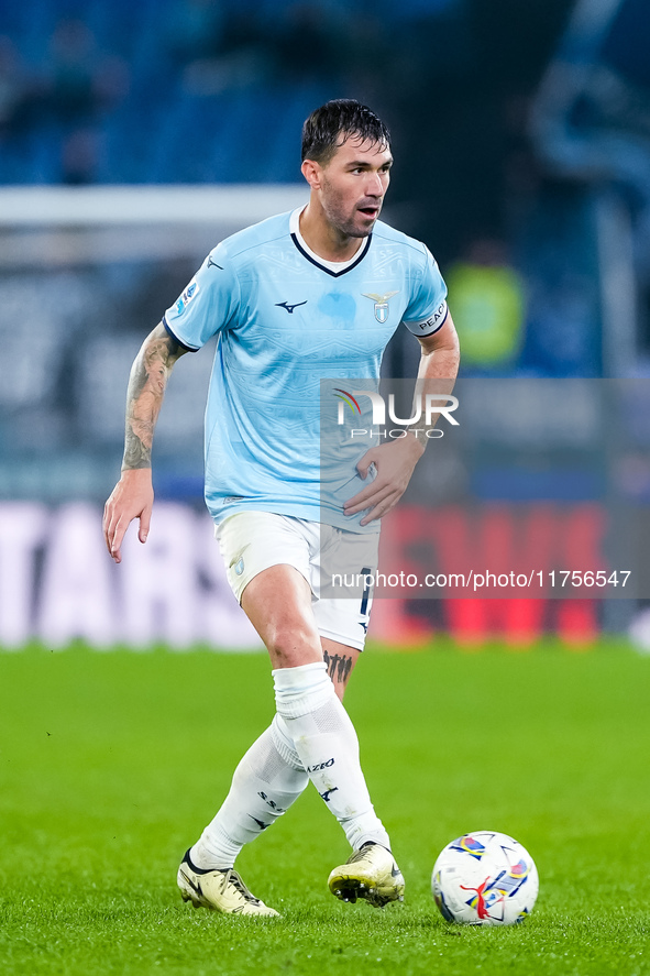 Alessio Romagnoli of SS Lazio during the Serie A Enilive match between SS Lazio and Cagliari Calcio at Stadio Olimpico on November 4, 2024 i...