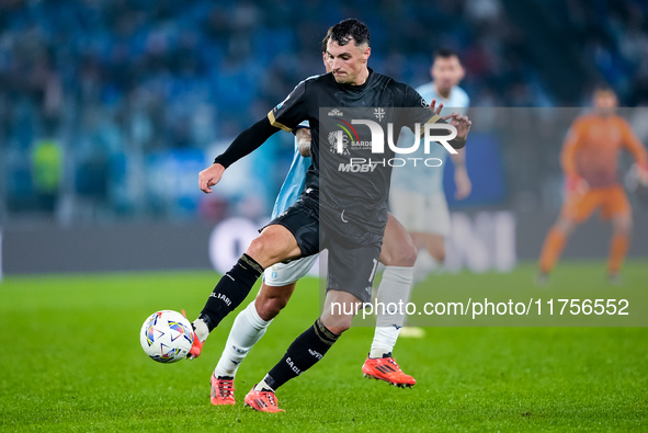 Nadir Zortea of Cagliari Calcio during the Serie A Enilive match between SS Lazio and Cagliari Calcio at Stadio Olimpico on November 4, 2024...