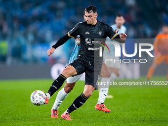 Nadir Zortea of Cagliari Calcio during the Serie A Enilive match between SS Lazio and Cagliari Calcio at Stadio Olimpico on November 4, 2024...