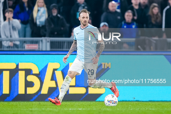 Manuel Lazzari of SS Lazio during the Serie A Enilive match between SS Lazio and Cagliari Calcio at Stadio Olimpico on November 4, 2024 in R...