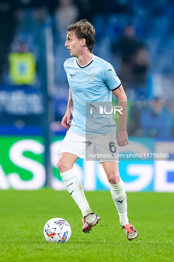 Nicolo' Rovella of SS Lazio during the Serie A Enilive match between SS Lazio and Cagliari Calcio at Stadio Olimpico on November 4, 2024 in...