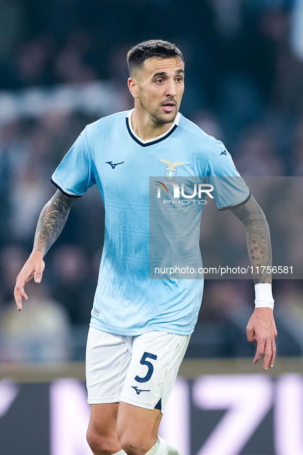 Matias Vecino of SS Lazio looks on during the Serie A Enilive match between SS Lazio and Cagliari Calcio at Stadio Olimpico on November 4, 2...